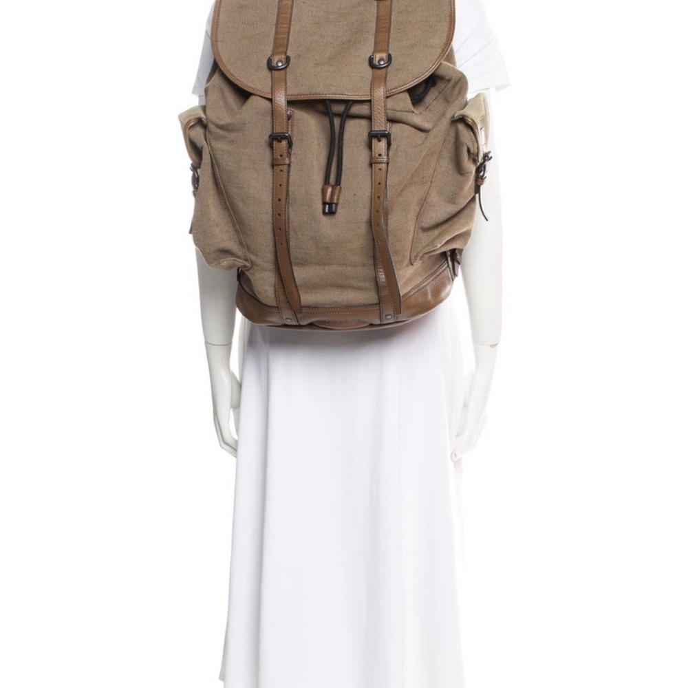 Burberry -Classic Brown Canvas Backpack - Picture 9 of 16